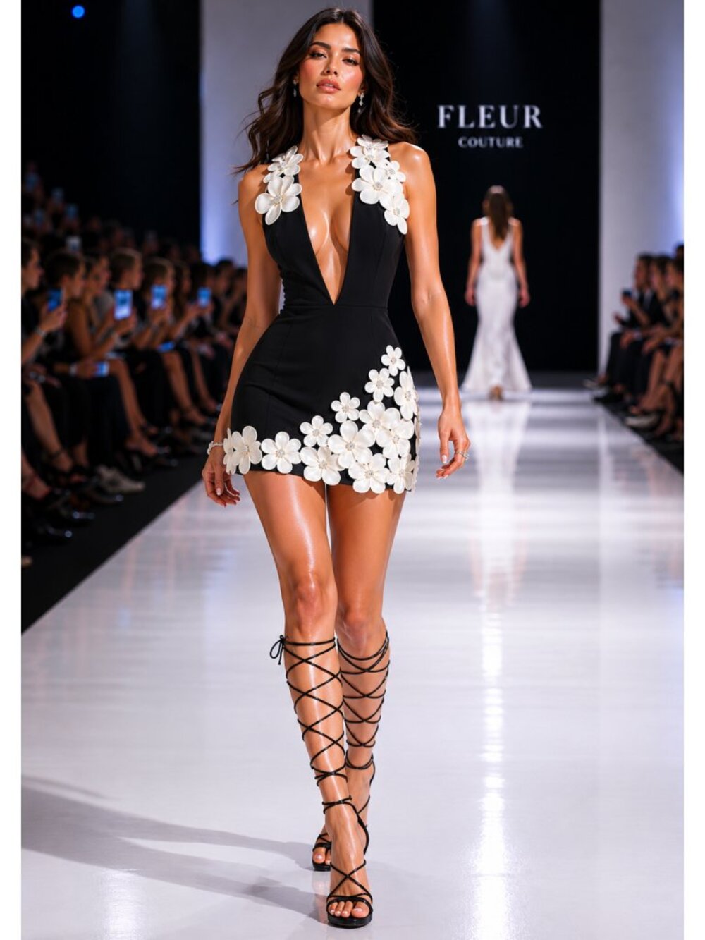 BRONX AND BRONCO  Estelle mini dress with floral embellishments Size S